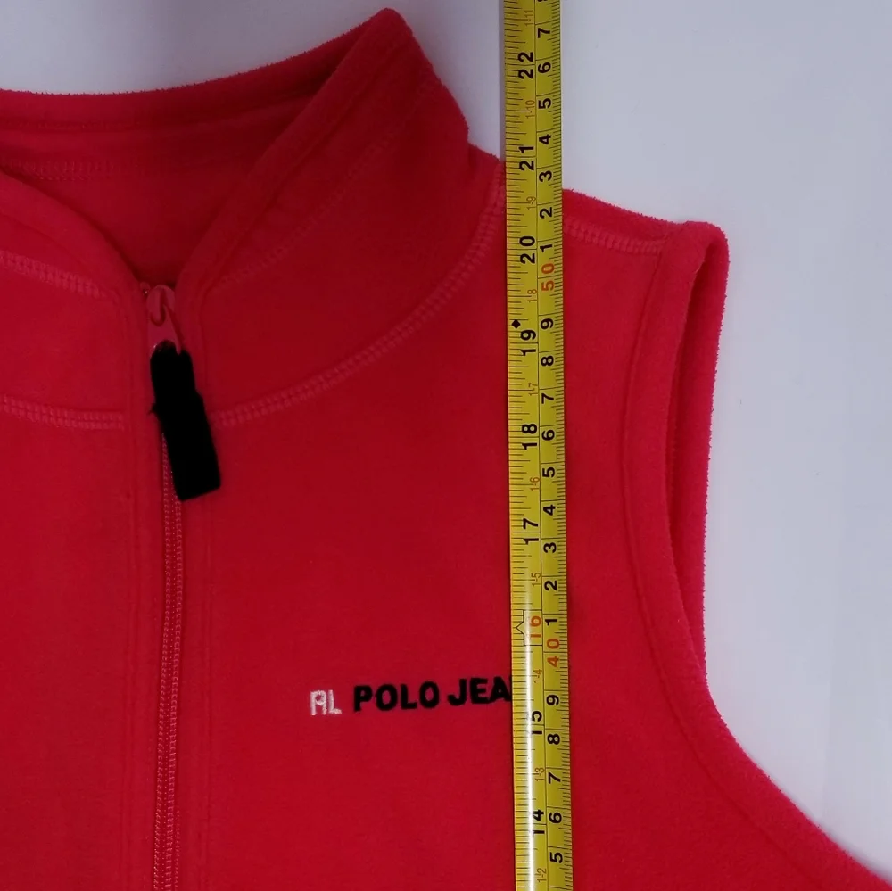 Ralph Lauren Polo Jeans Co Boy's Red Fleece Vest Sz M